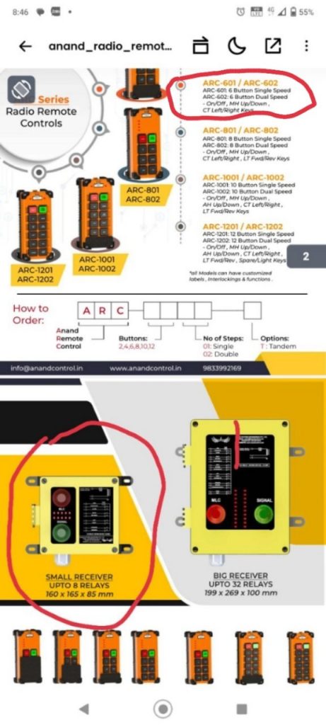 Nhận đặt hàng và vận chuyển bộ điều khiển từ xa cho cẩu từ Ấn độ