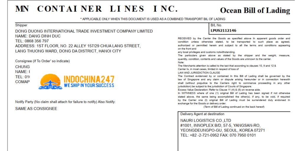 Dịch vụ vận chuyển đường biển LCL nông sản khô đi Hàn Quốc